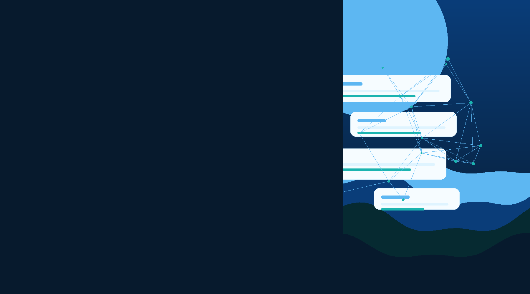 Blue Ridge inspired abstract business technology systems